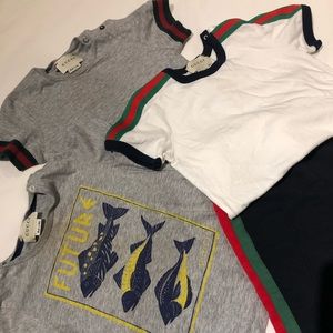 Authentic Gucci Tees & Track Pant Set - Sz 18/24m